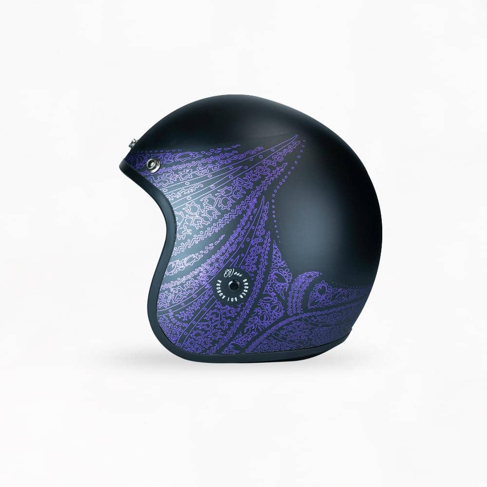 VOSS 501 BOBBER BLACK/PURPLE AURORA HELMET - Voss Helmets
