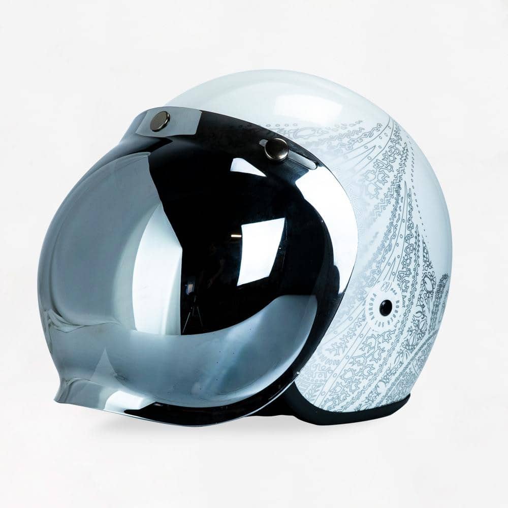 VOSS 501 BOBBER WHITE/SILVER AURORA HELMET - Voss Helmets