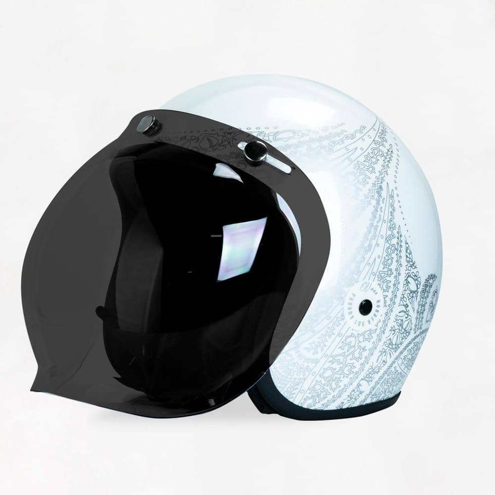 VOSS 501 BOBBER WHITE/SILVER AURORA HELMET - Voss Helmets