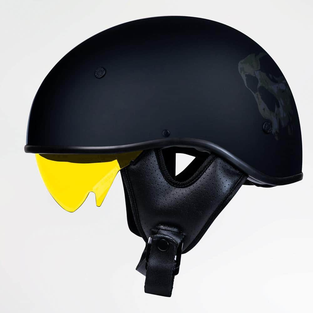 Voss 707Frp Matte Black 3 Amigos Half Helmet