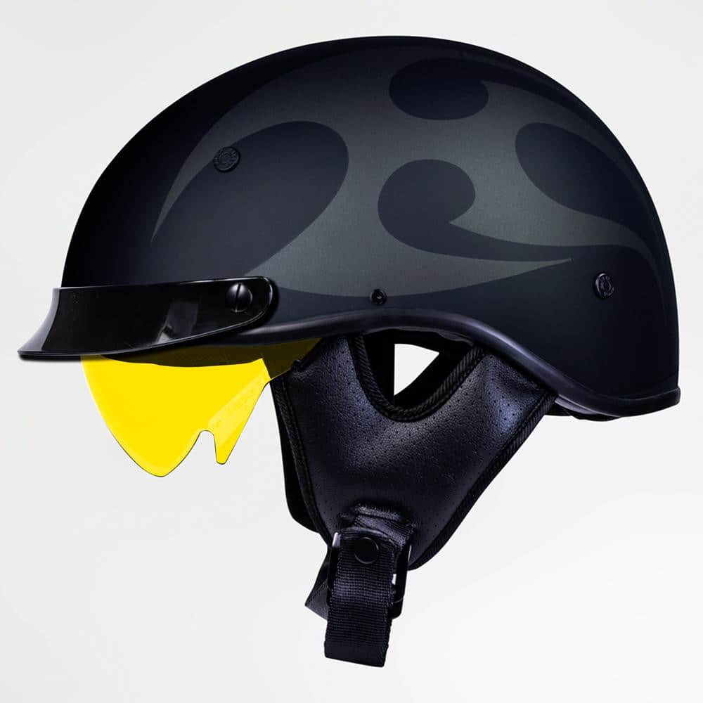 Voss 707Frp Two-Tone Tribal Half Helmet With Peak
