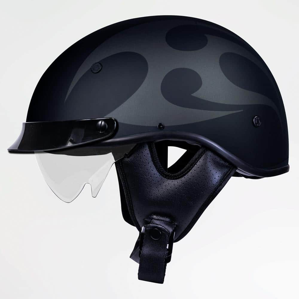 Voss 707Frp Two-Tone Tribal Half Helmet With Peak