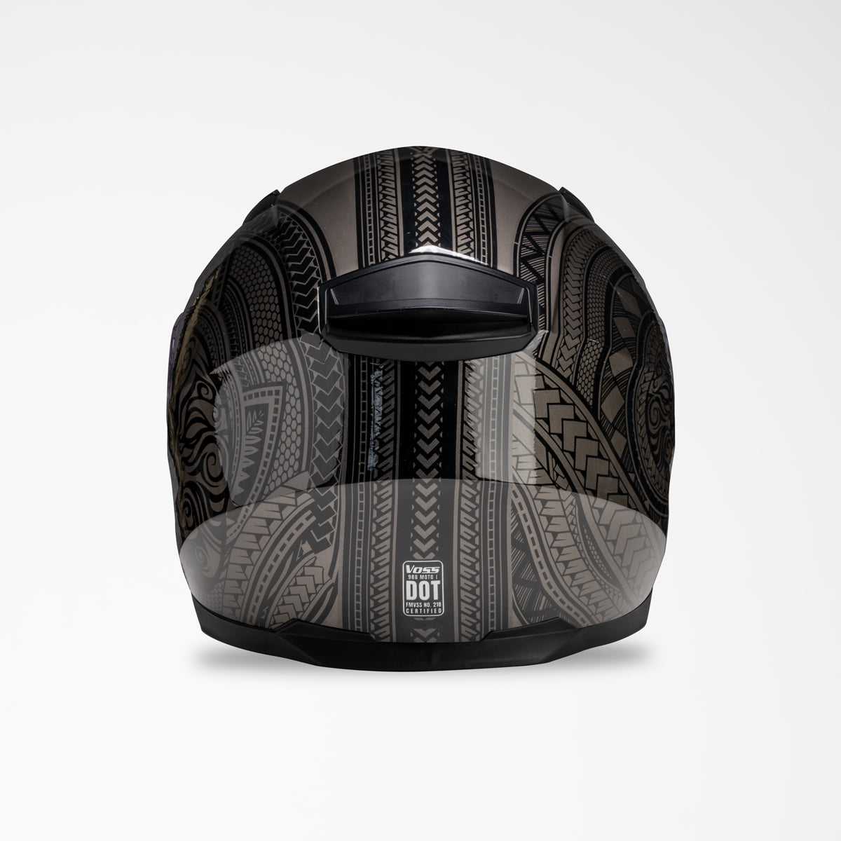 VOSS 988 MOTO-1 TWO TONE BLACK CODEX HELMET