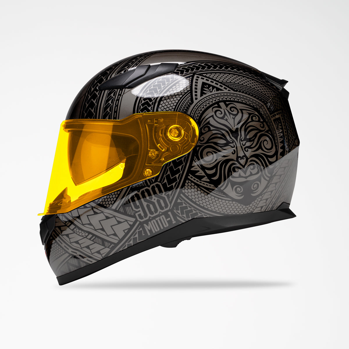 VOSS 988 MOTO-1 TWO TONE BLACK CODEX HELMET