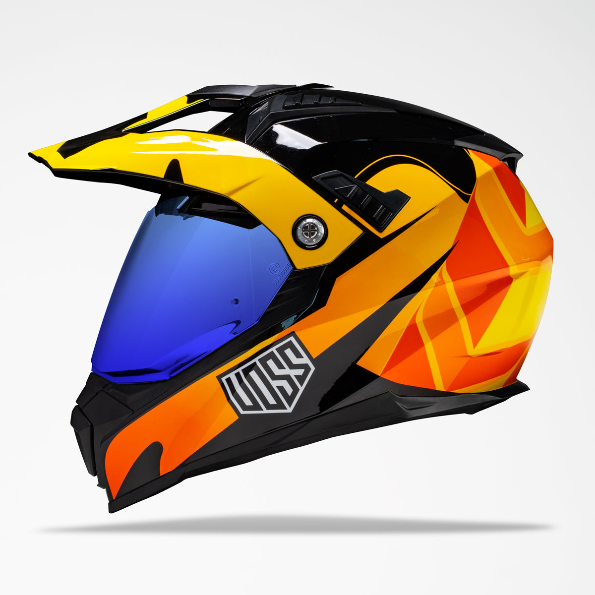 Voss 601 D2 Dual Sport Orange Geo-Trek Helmet