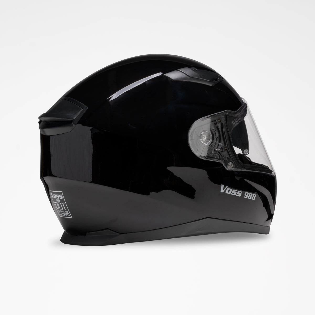 VOSS 988 MOTO-1 GLOSS BLACK HELMET