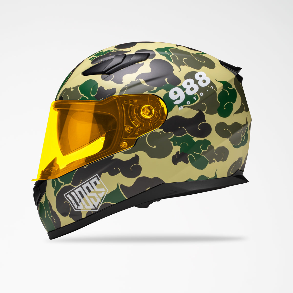 Voss 988 Moto-1 Green Camo Helmet