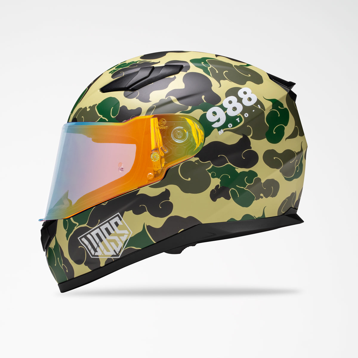 Voss 988 Moto-1 Green Camo Helmet