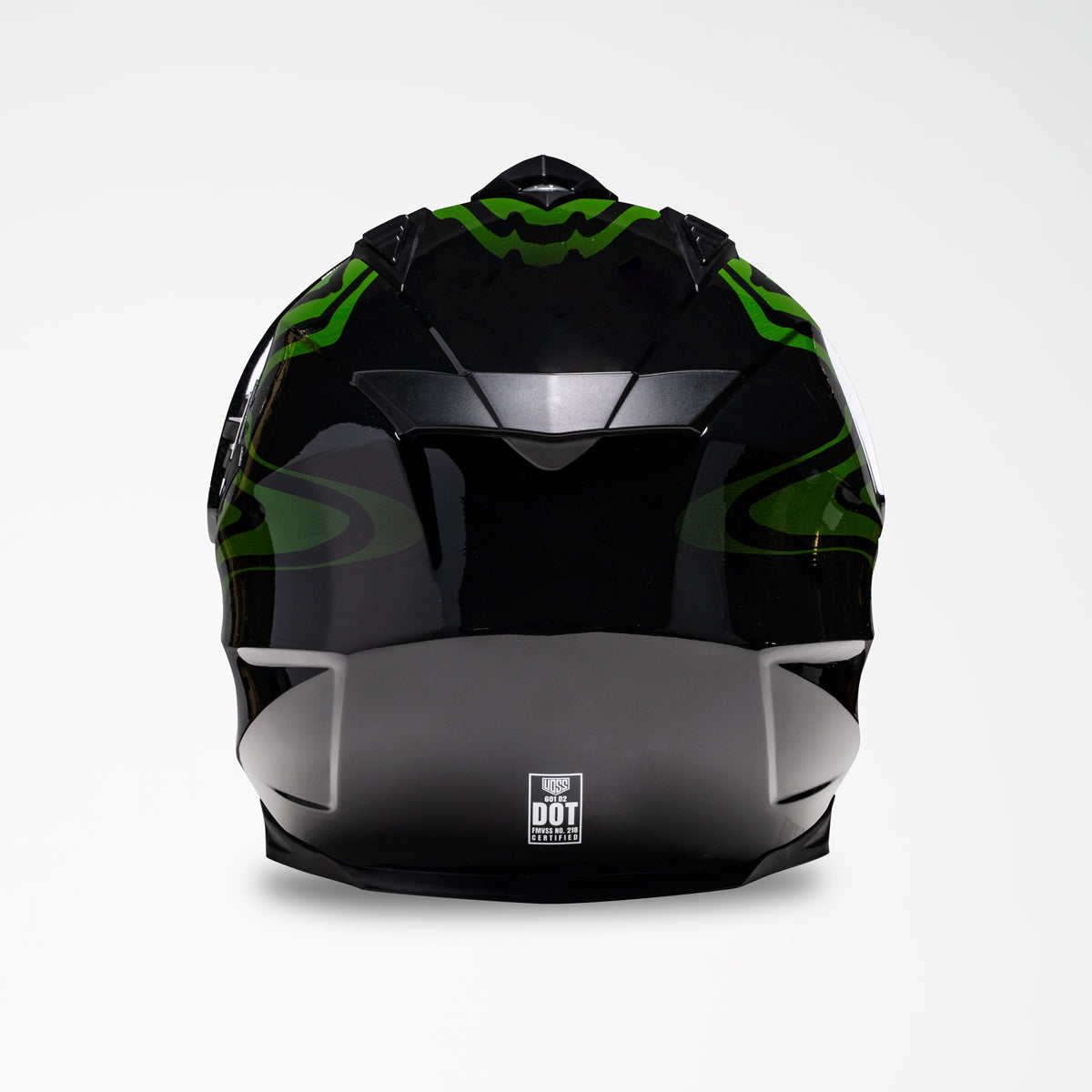 Voss 601 D2 Dual Sport Green Slick Helmet
