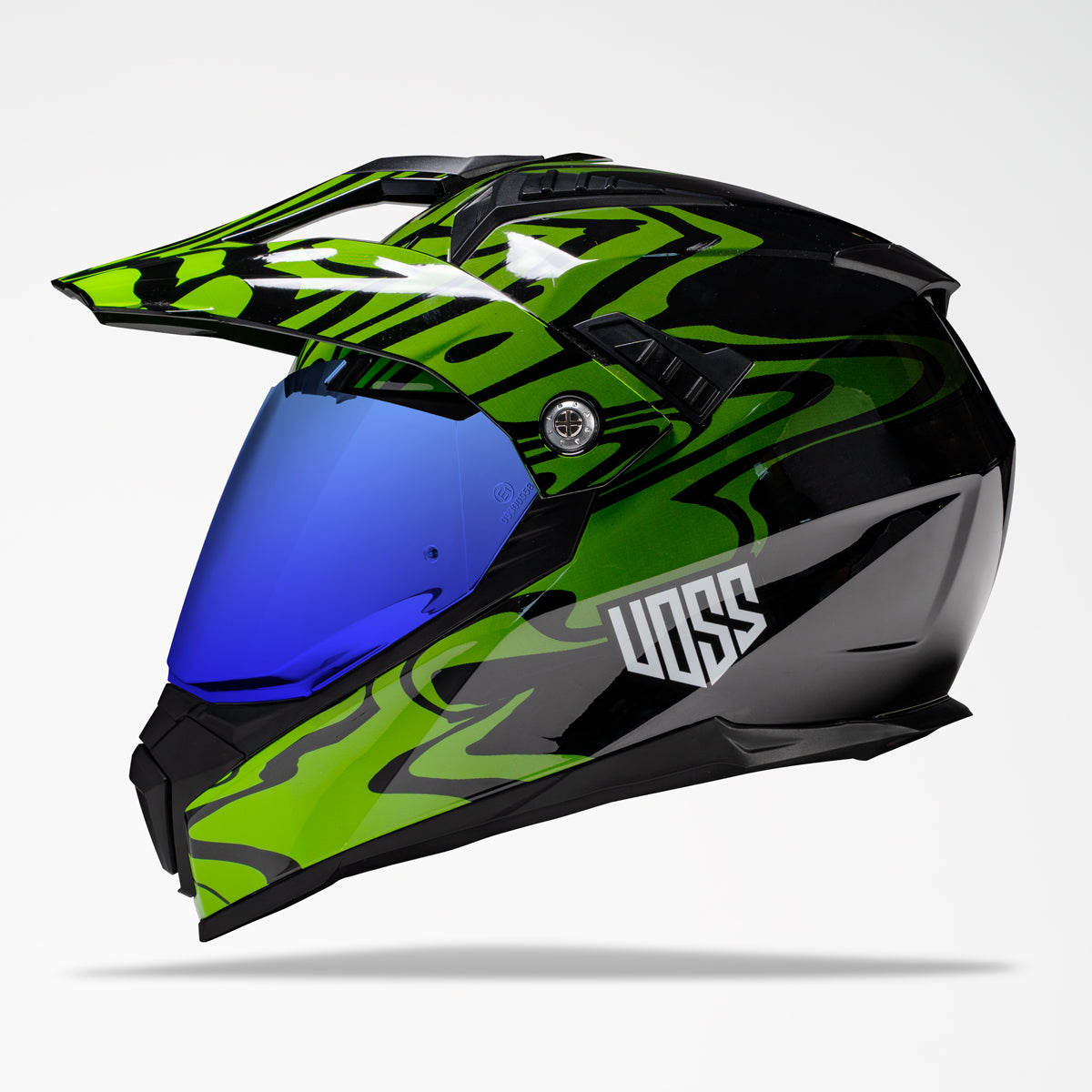Voss 601 D2 Dual Sport Green Slick Helmet