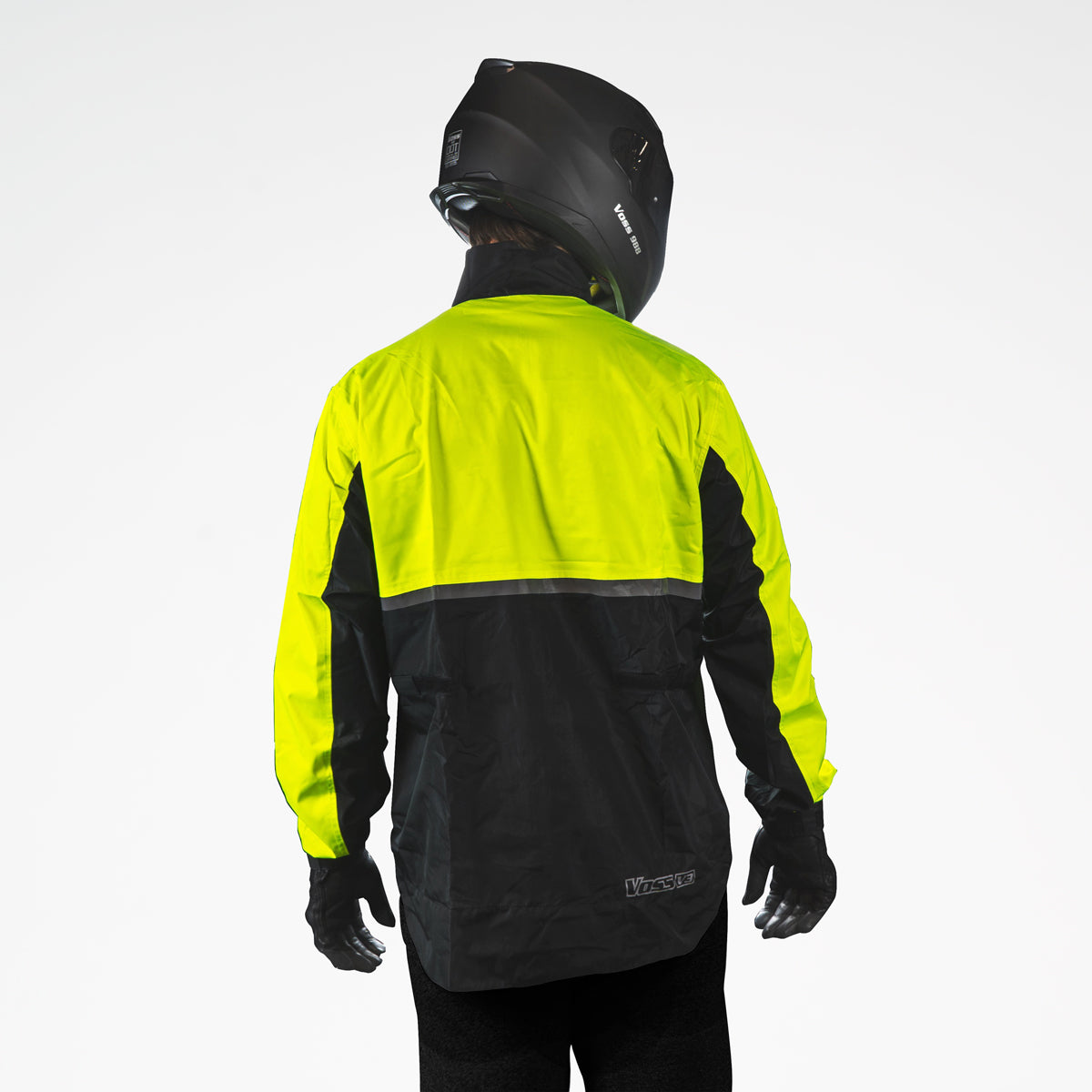 Voss V3 Storm System - Chaqueta impermeable negra/verde de alta visibilidad