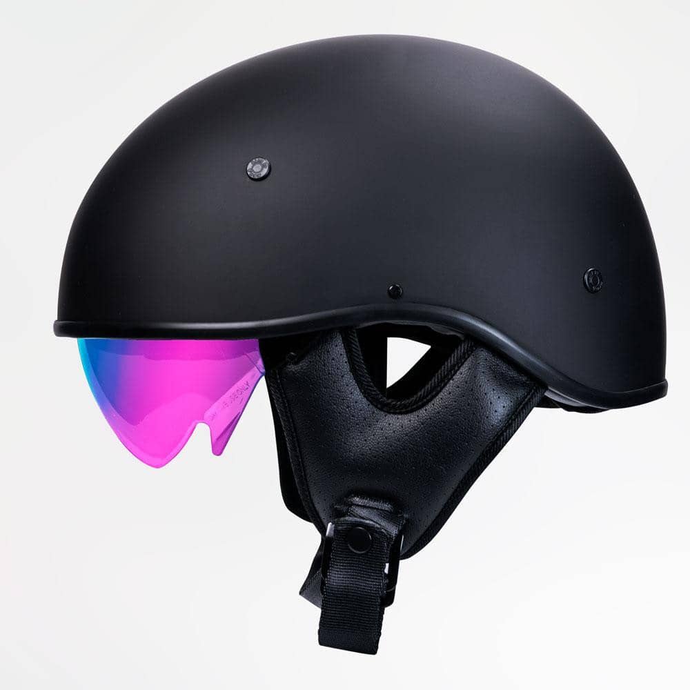 Voss 707Frp Fuschia Painted Skull Half Helmet