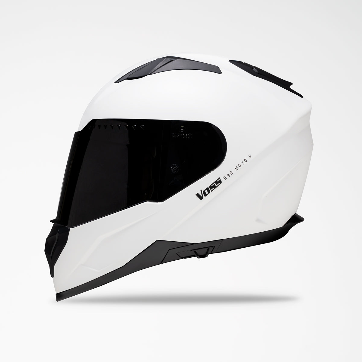 black or white motorcycle helmet Voss 989 Moto-V White Helmet