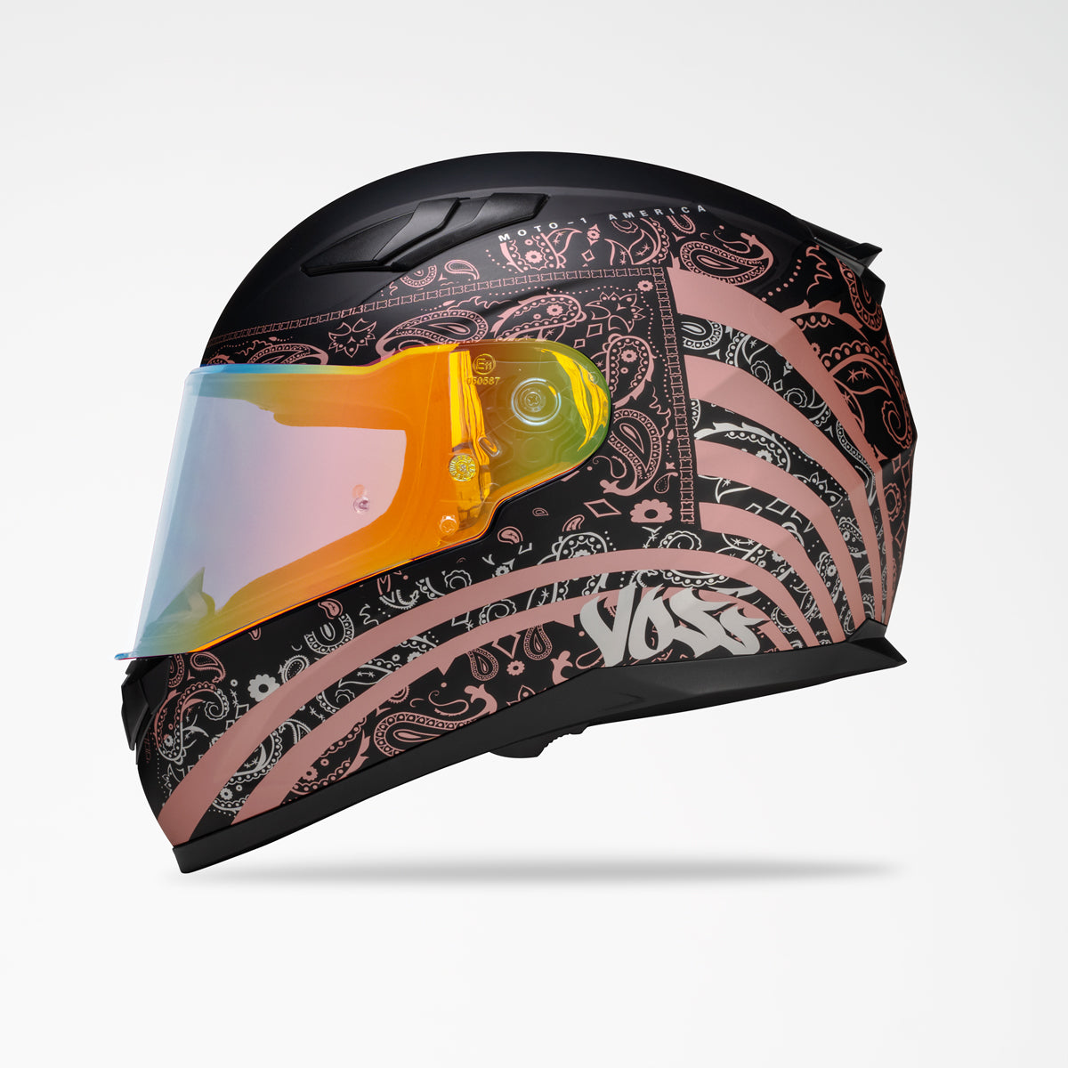 Voss 988 Moto-1 Metallic Pink America Helmet
