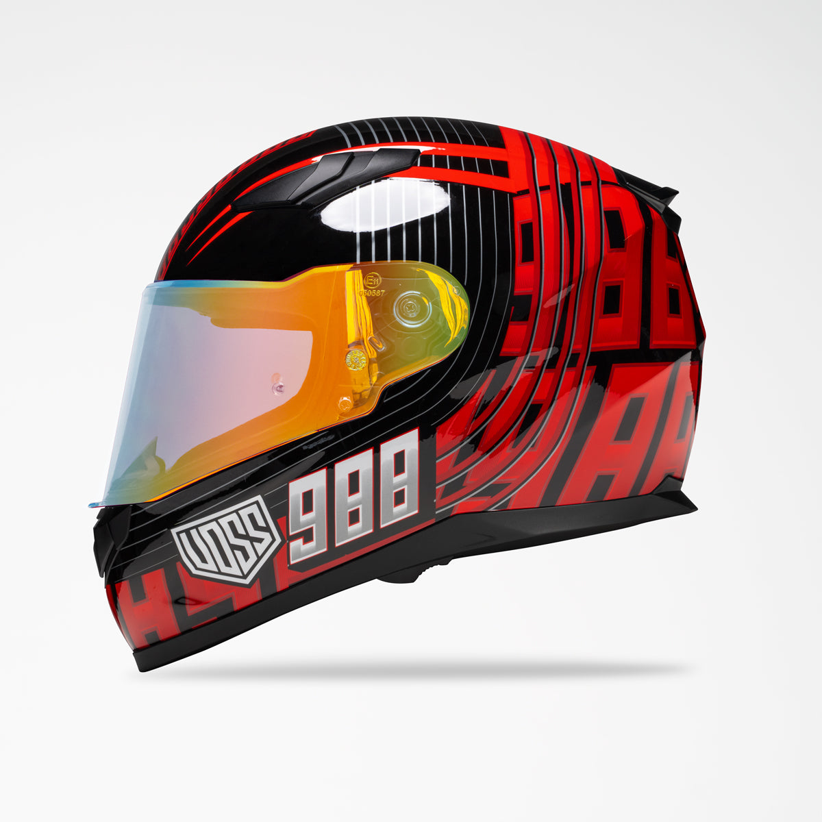 Voss 988 Moto-1 Echo Red Helmet
