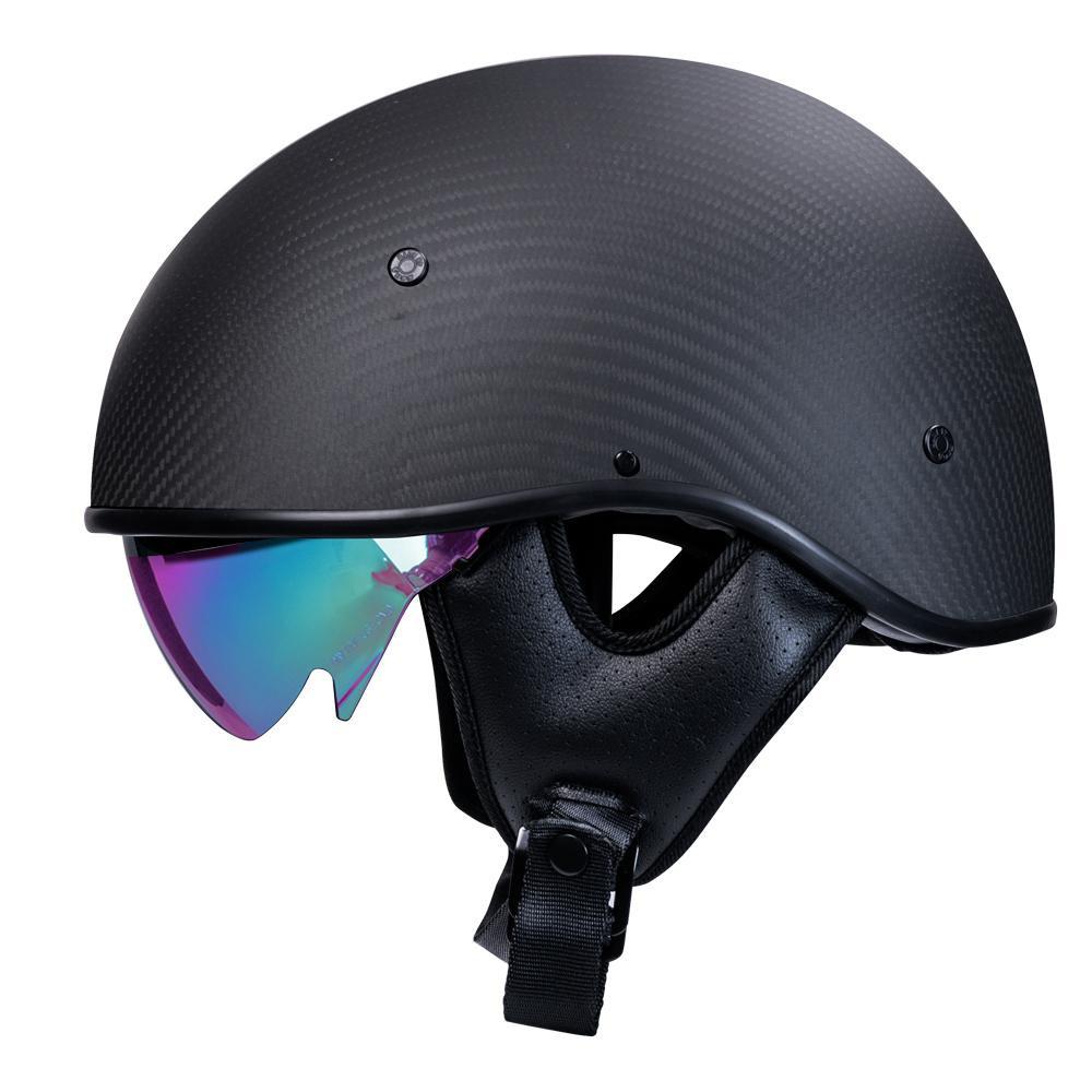 Voss 707Cf Cruise Matte Black Half Helmet