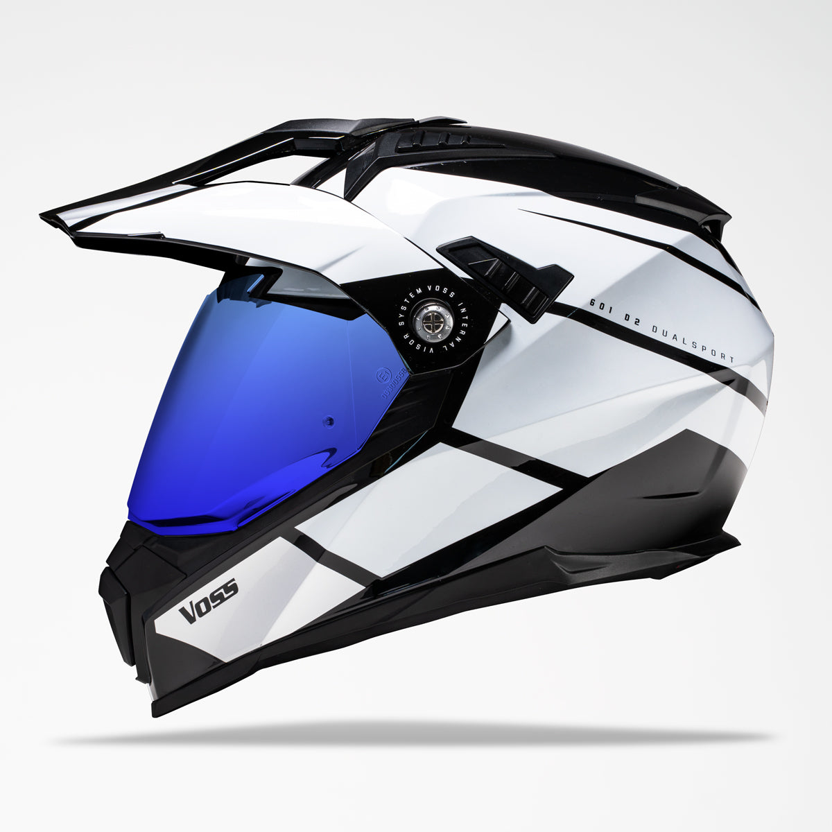 Voss 601 D2 Dual Sport White Inertia Helmet