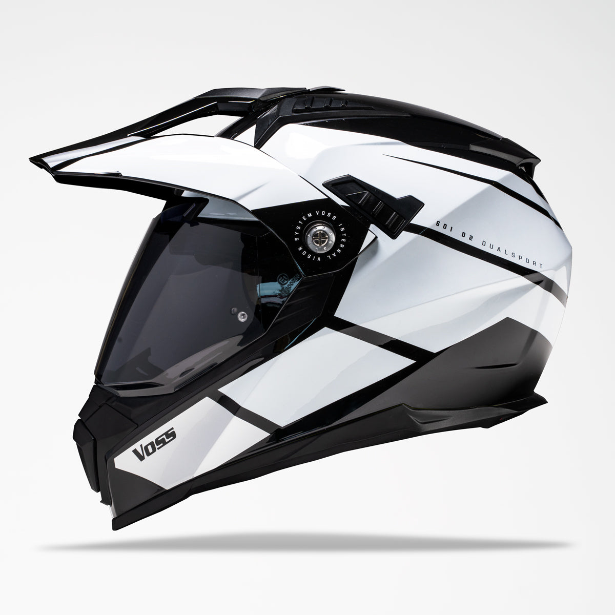Voss 601 D2 Dual Sport White Inertia Helmet